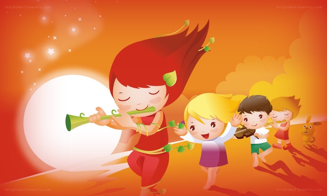 Children playing music together