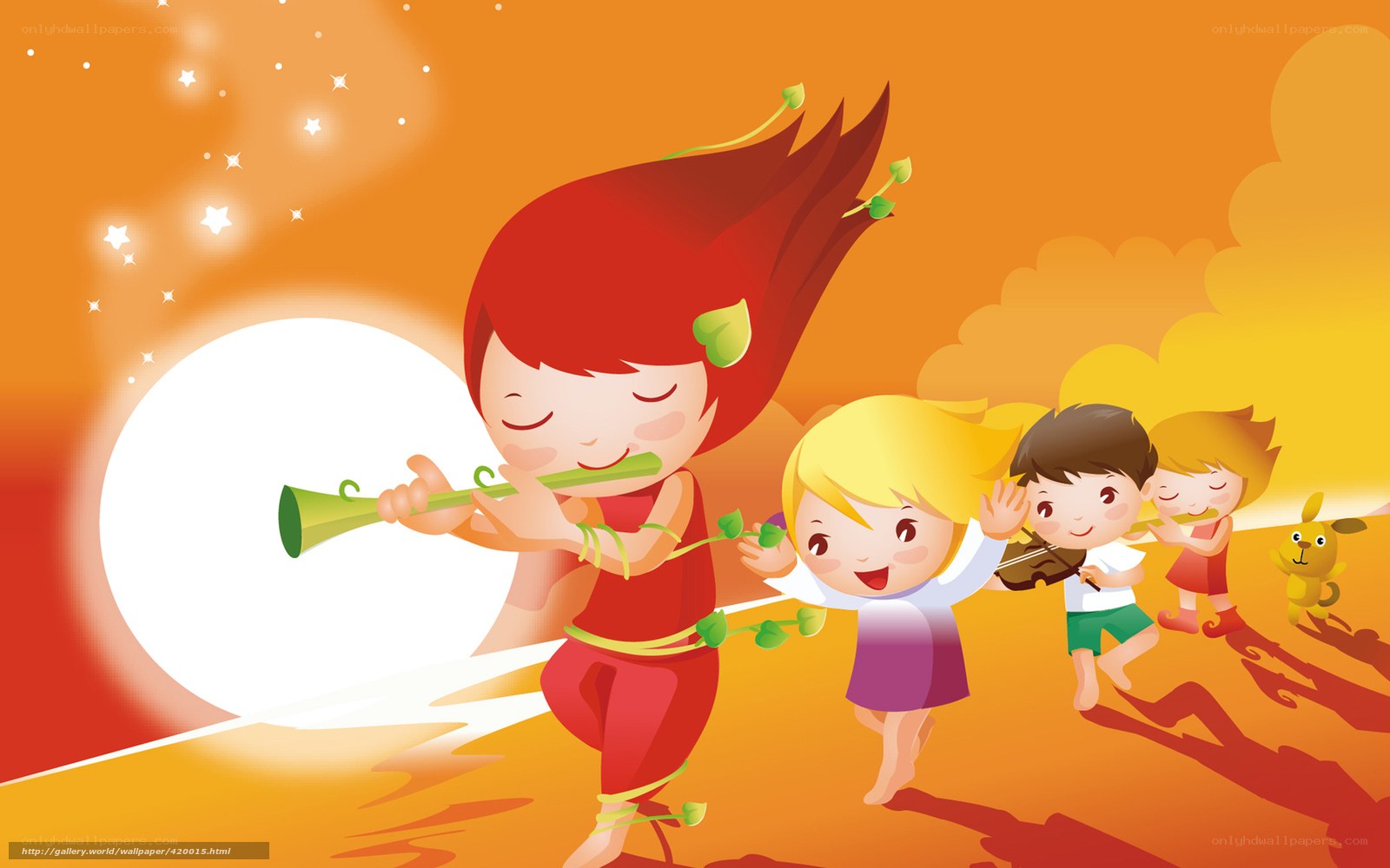 Children playing music together