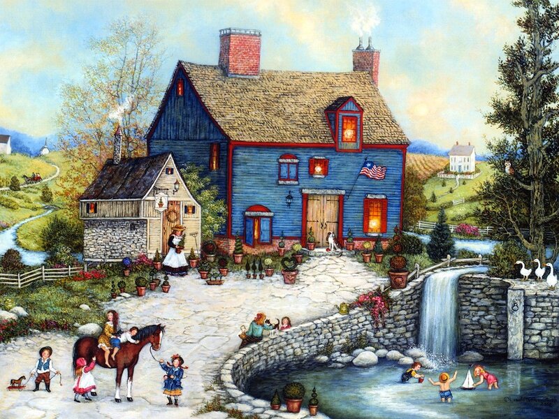 Children Playing Near House