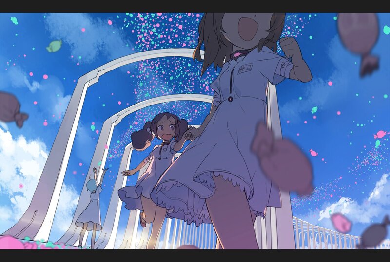 Children playing on a bridge