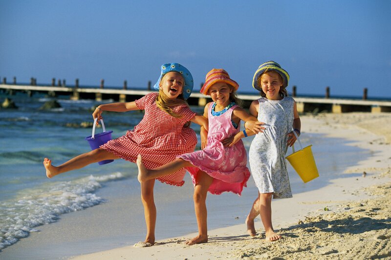 Children playing on the beach