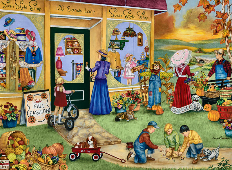 Children Playing Outside Shop