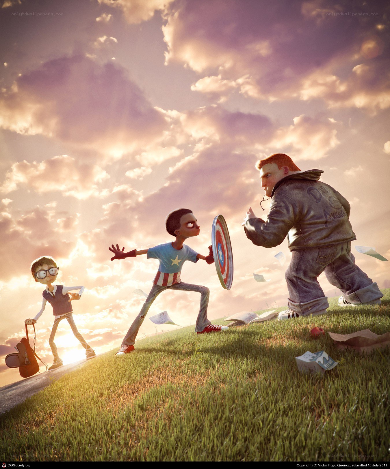 Children playing superheroes