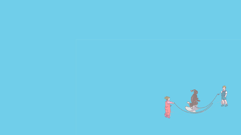 children playing with a rope