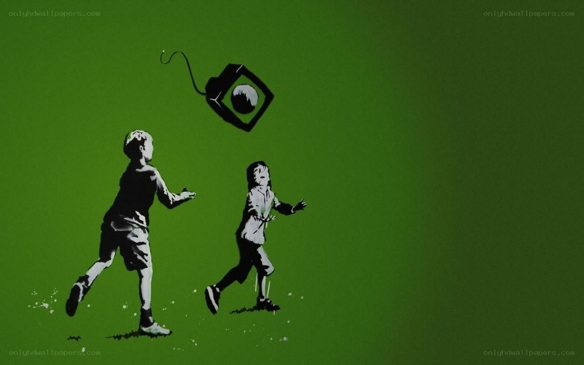 Children playing with a TV kite