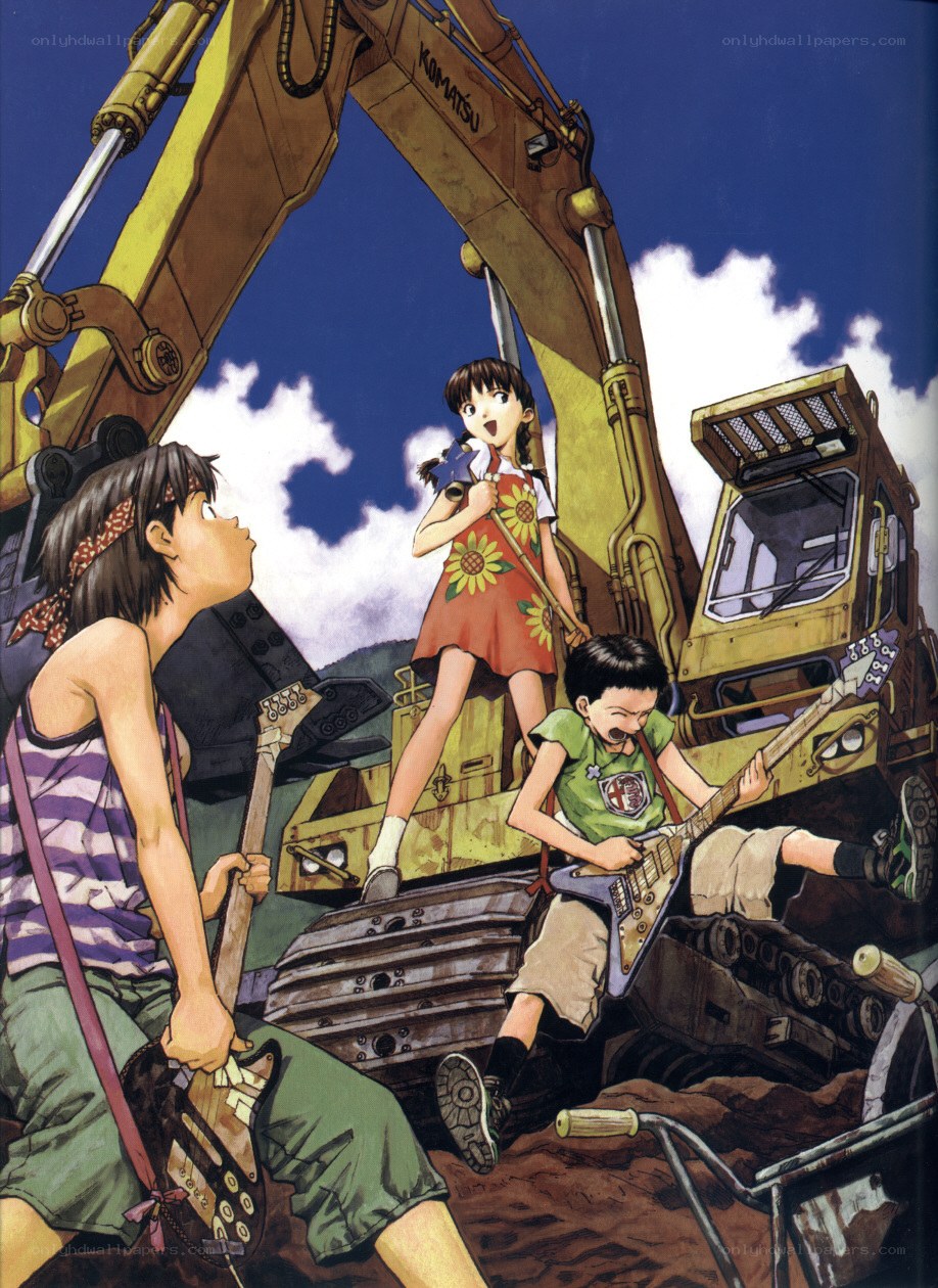 Children playing with construction equipment