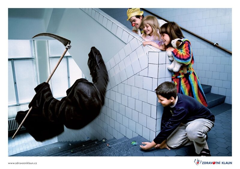 Children playing with grim reaper