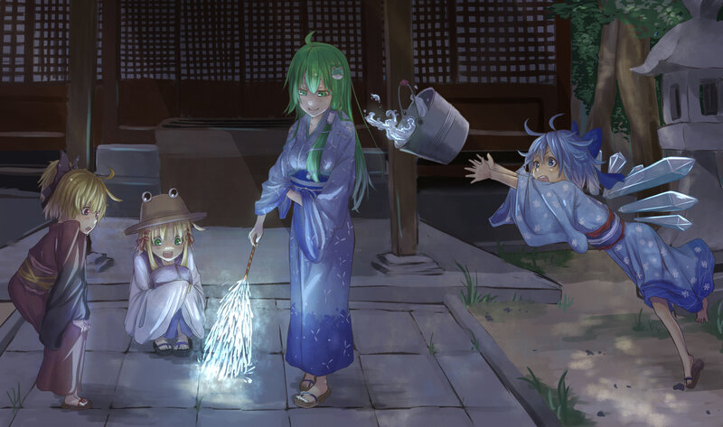 Children playing with magic at night