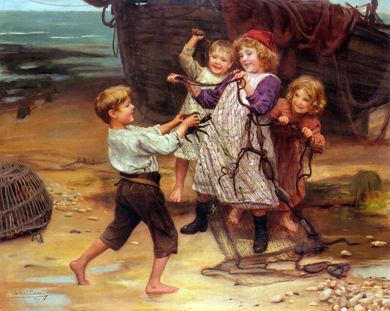Children Playing with Nets