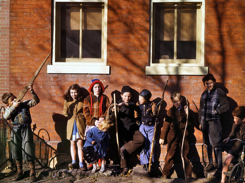Children playing with sticks