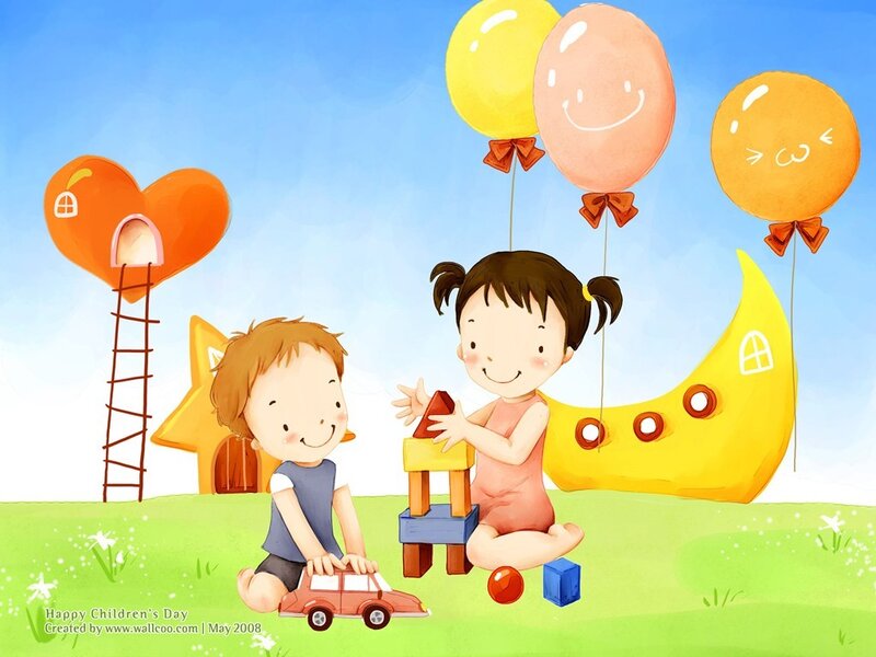 Children playing with toys
