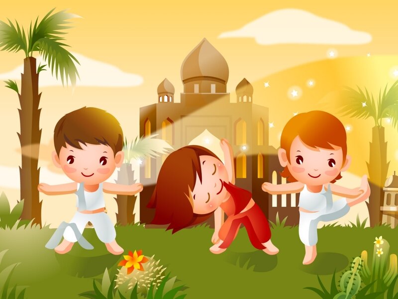Children Practicing Yoga