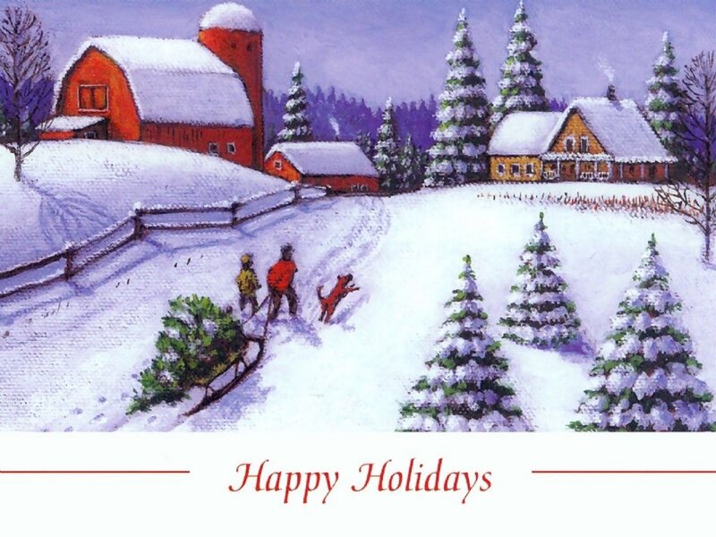 Children Pulling Sled — White