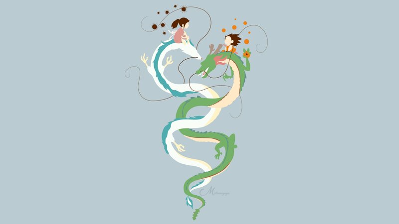 Children Riding a Dragon — Blue