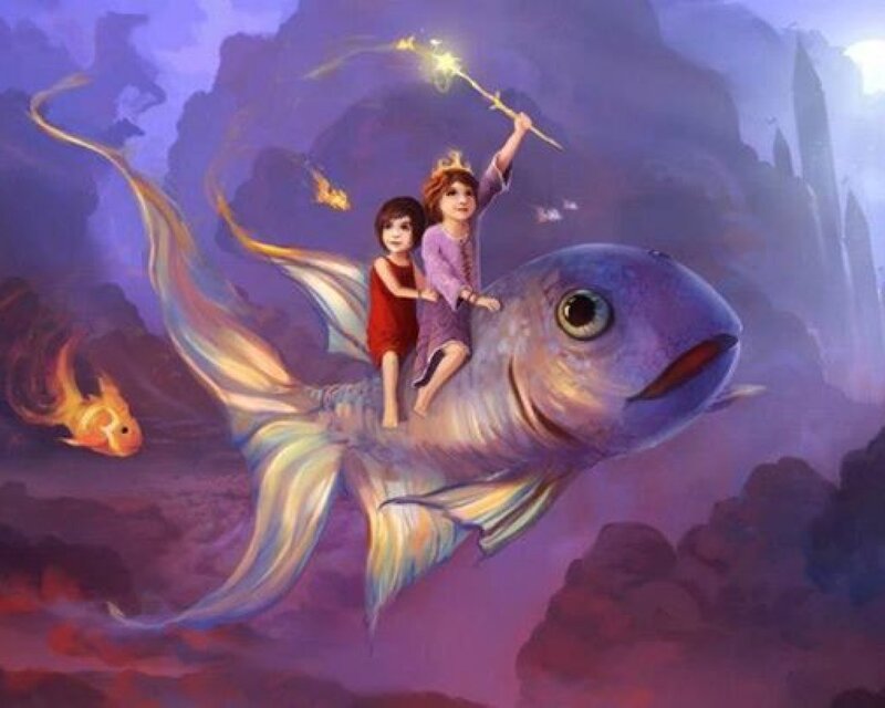 Children Riding a Fish