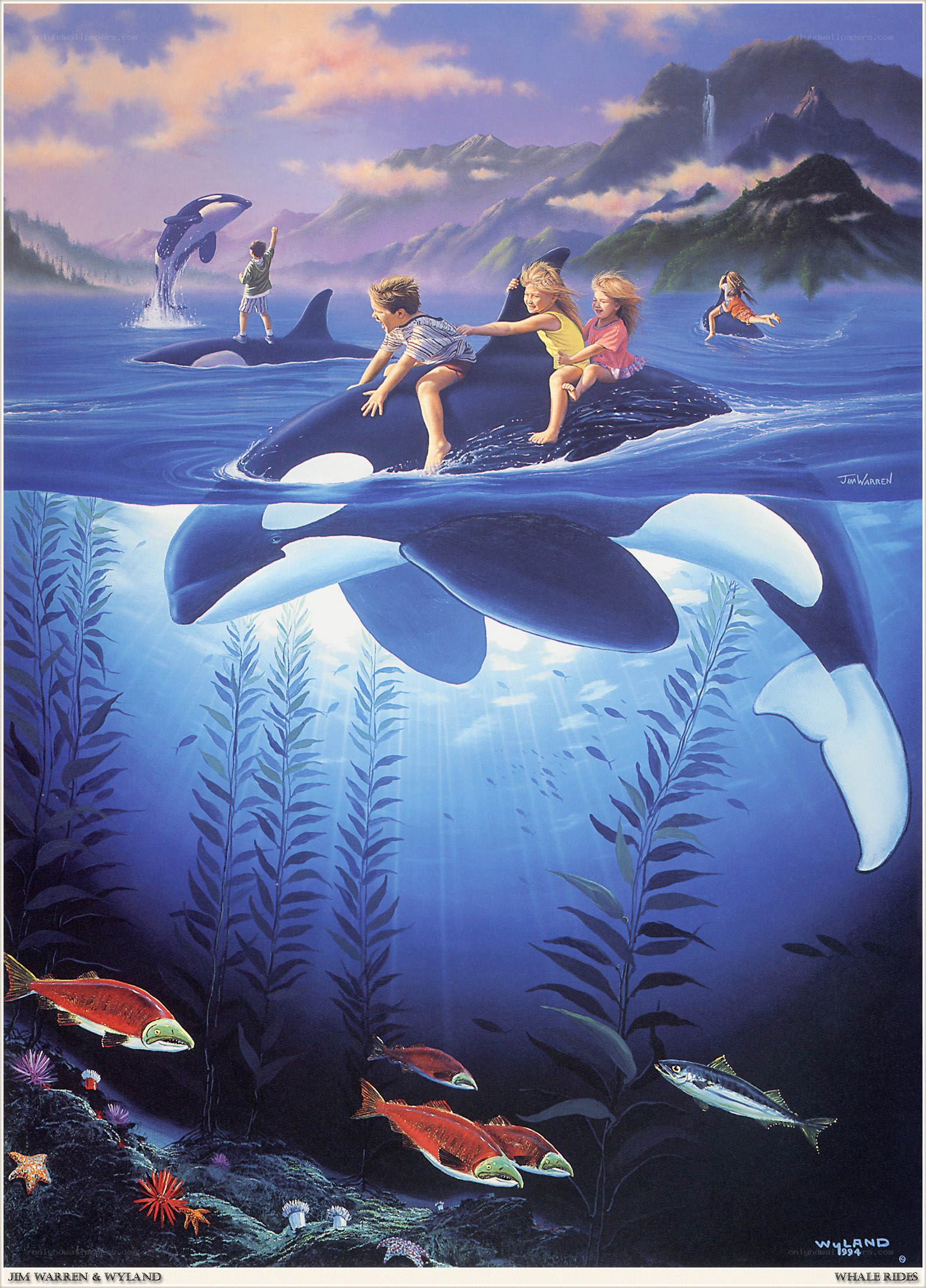 Children Riding Whales