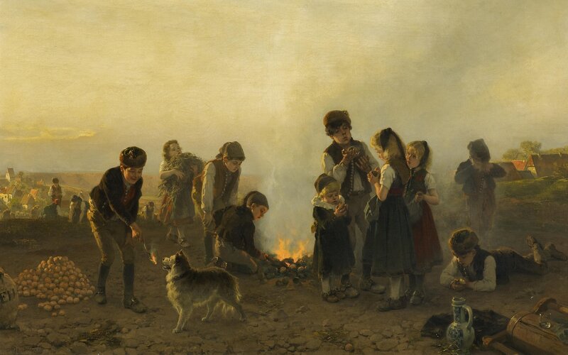 Children Roasting Potatoes