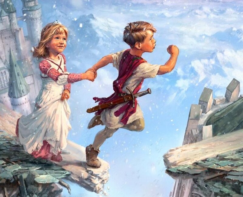 Children Running on Bridge