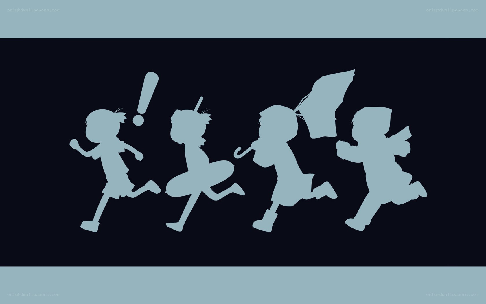 children running silhouettes
