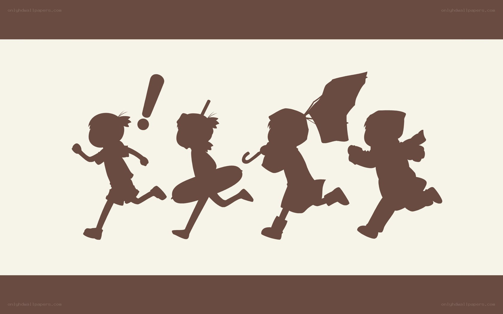 children running silhouettes