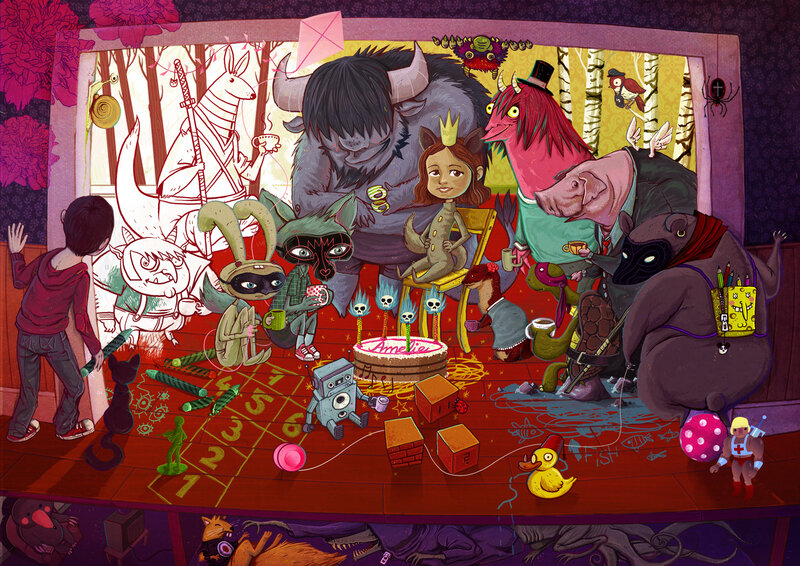 Children's birthday party with fantasy creatures