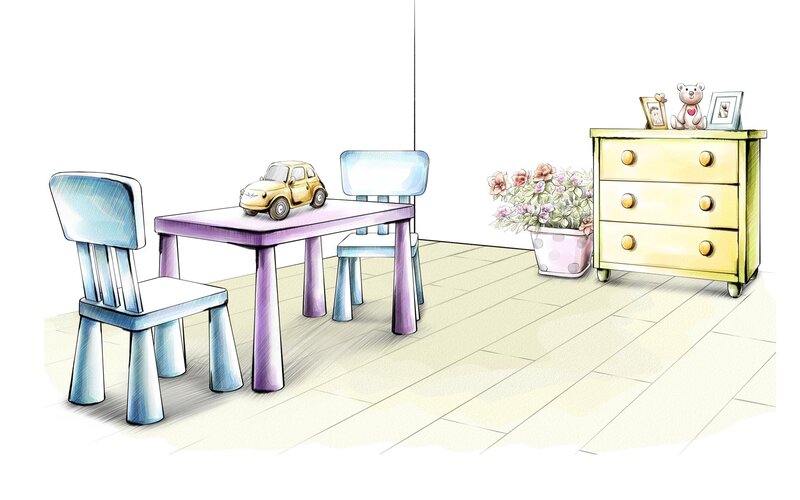 Children's room furniture sketch