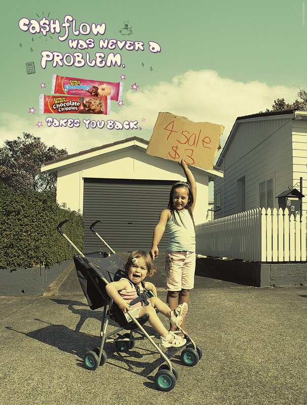 Children selling cookies for cash