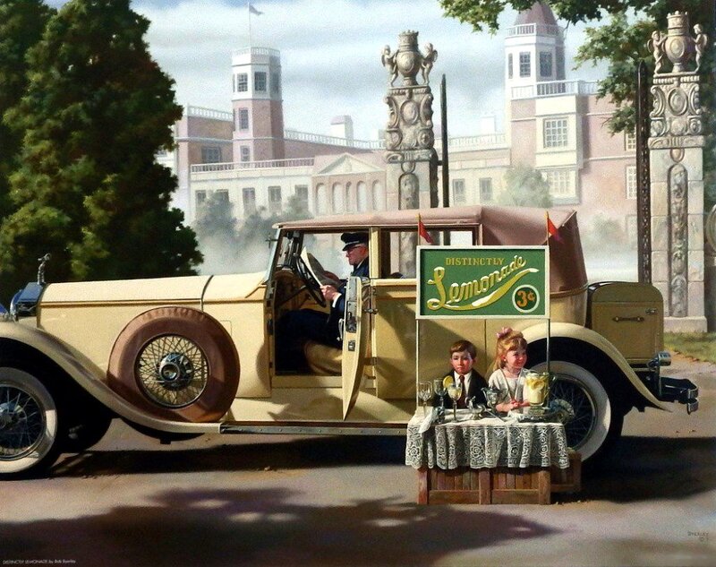 Children Selling Lemonade — Beige