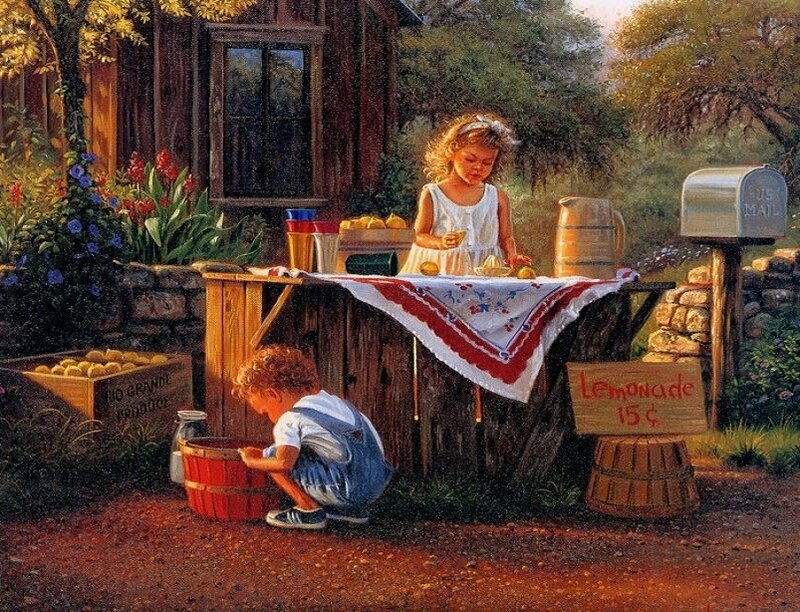 Children selling lemonade