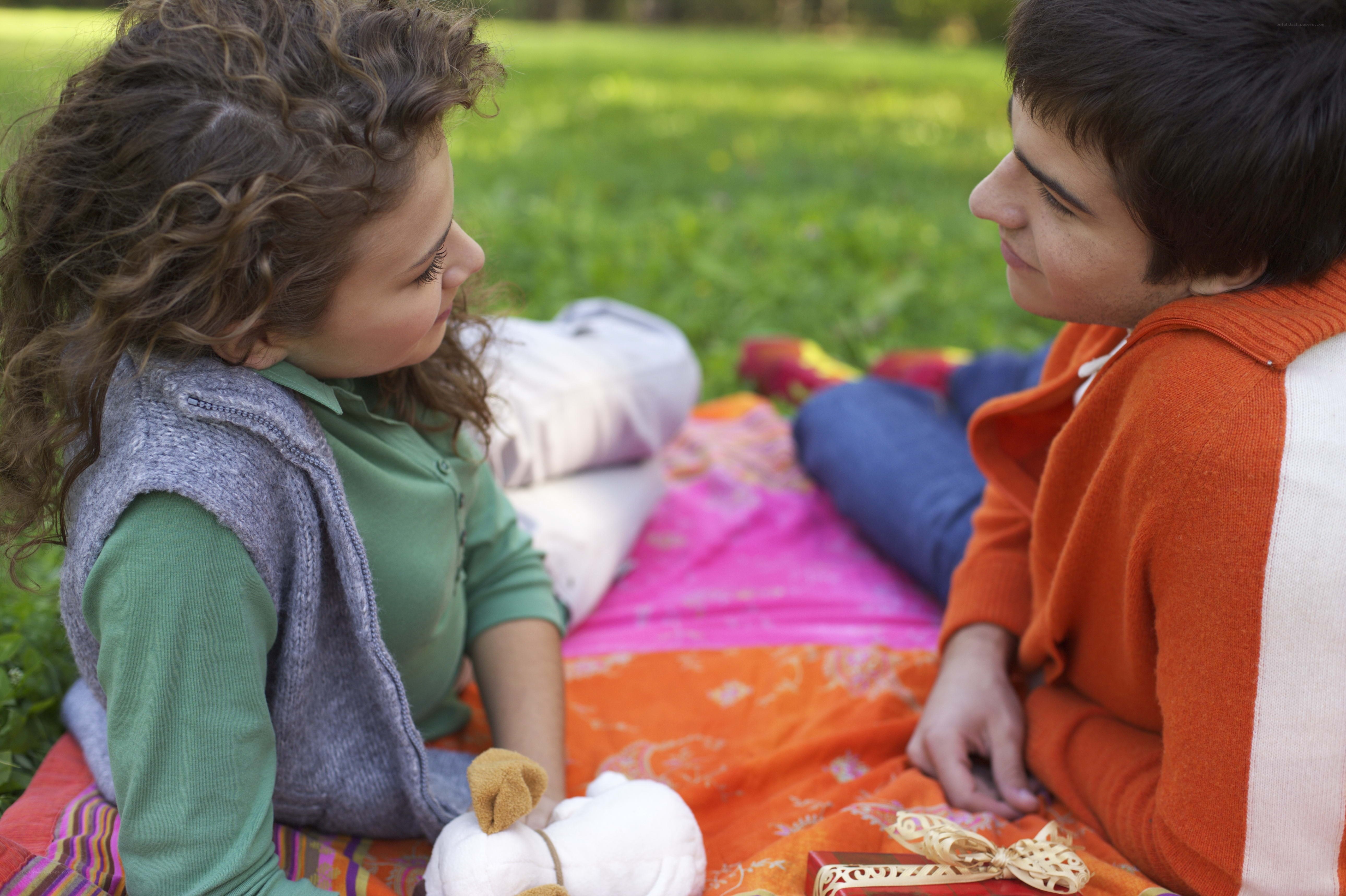 children sharing gifts outdoors