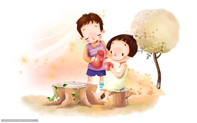 Children Sharing Tea