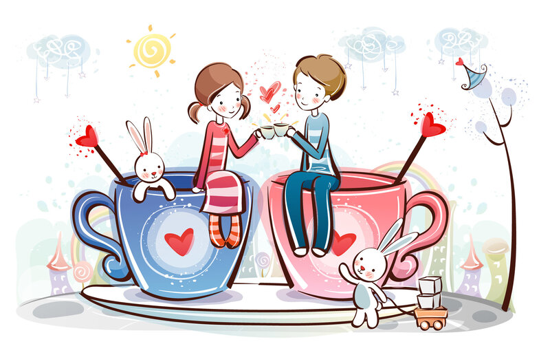 children sharing tea time
