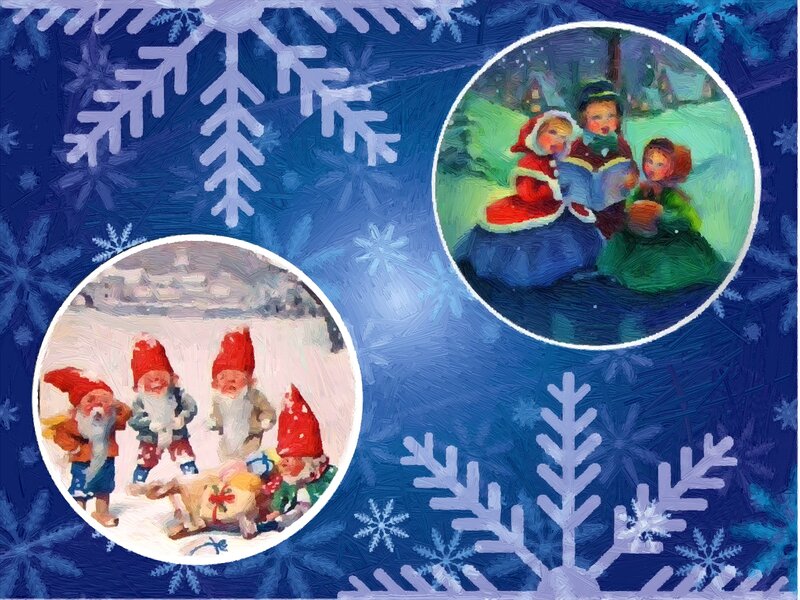 Children Singing Carols — Blue, Festive