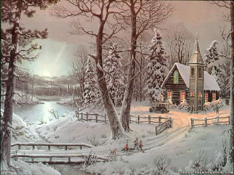 Children Sledding in Snow — White
