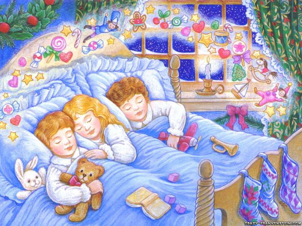 Children sleeping in bed