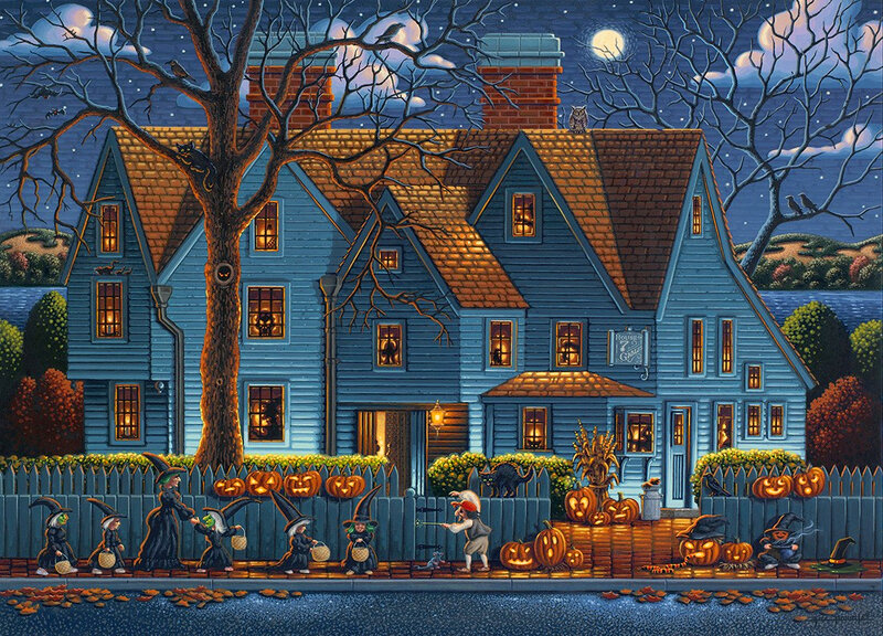 Children Trick-or-treating — Blue, Festive, Night
