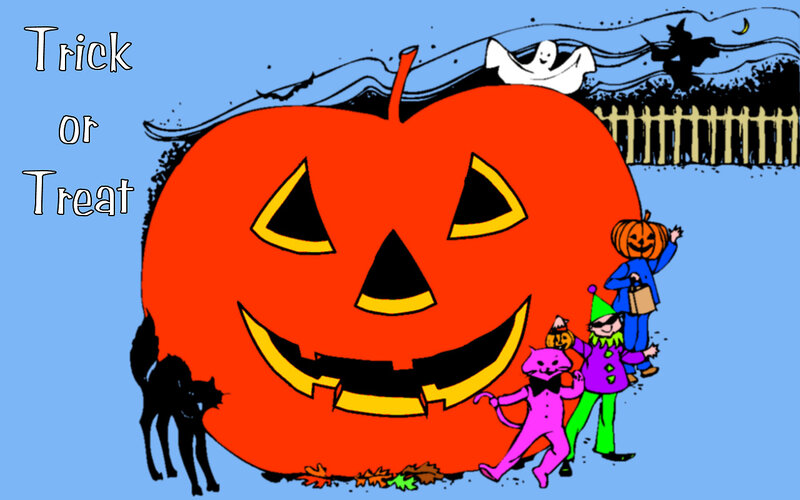 Children Trick-or-treating — Blue, Festive