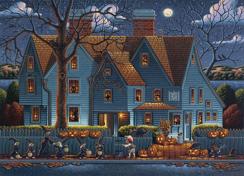 Children Trick-or-treating — Blue