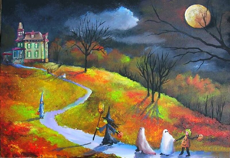 Children Trick-or-treating — Orange, Creepy