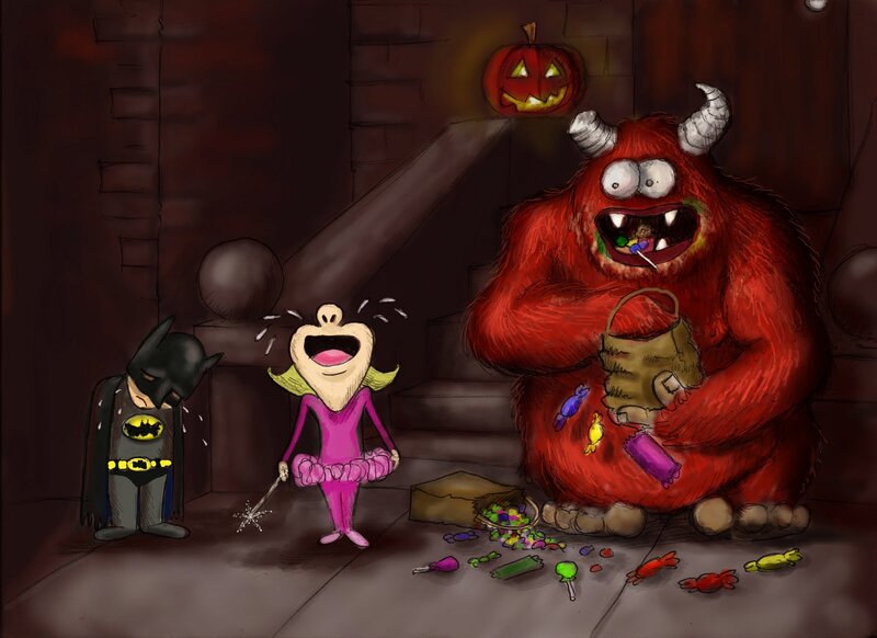 Children Trick-or-treating — Red