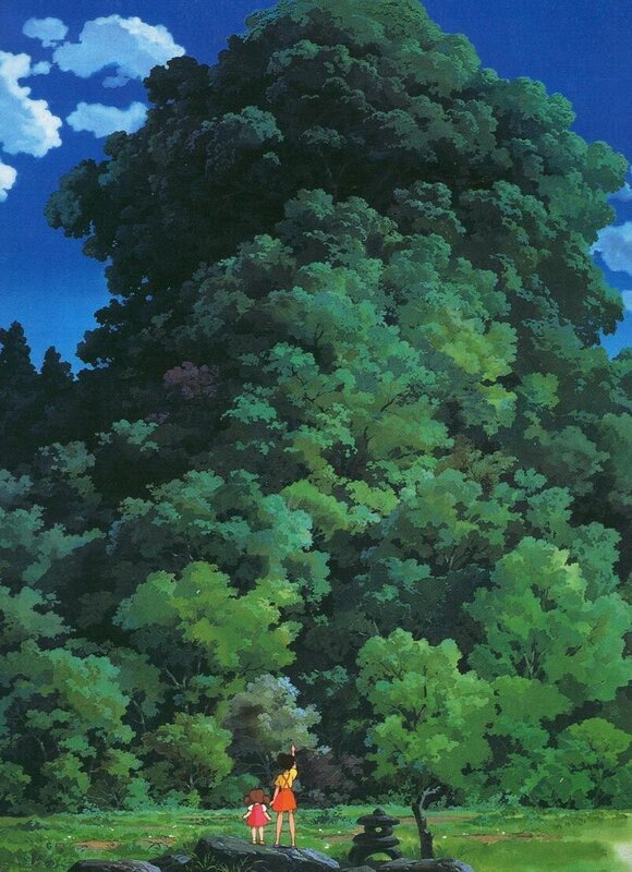 Children under a giant tree