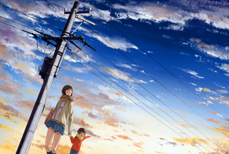 Children under a power line