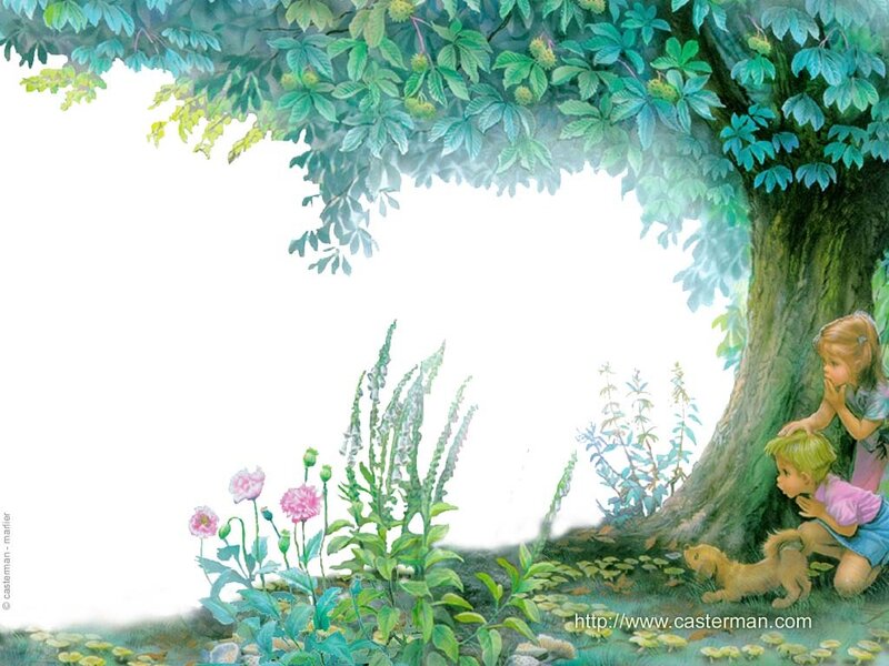 children under a tree