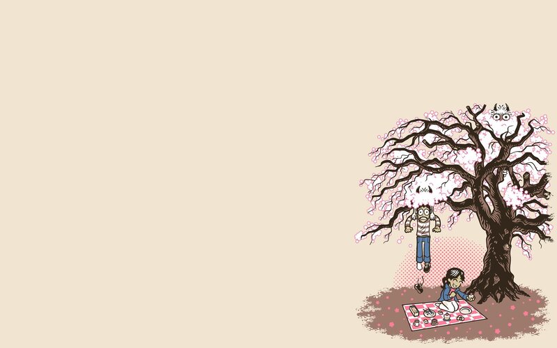 Children under Cherry Tree