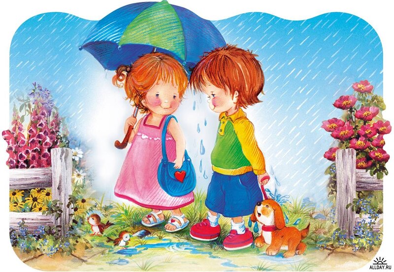 Children under Umbrella