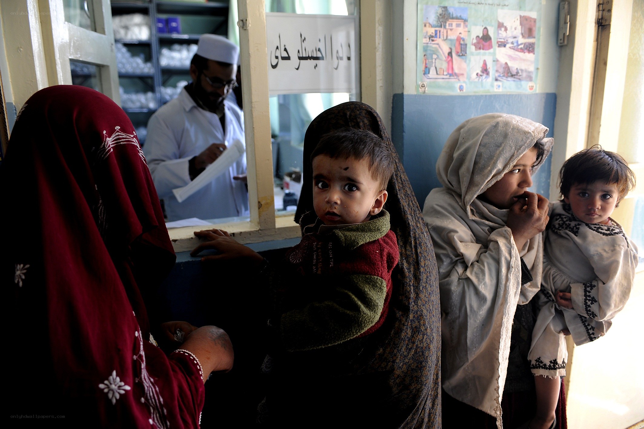 Children waiting at clinic
