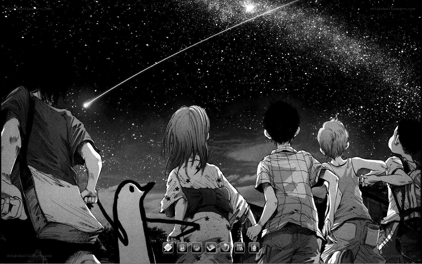 children watching a meteor shower