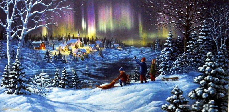 Children Watching Aurora