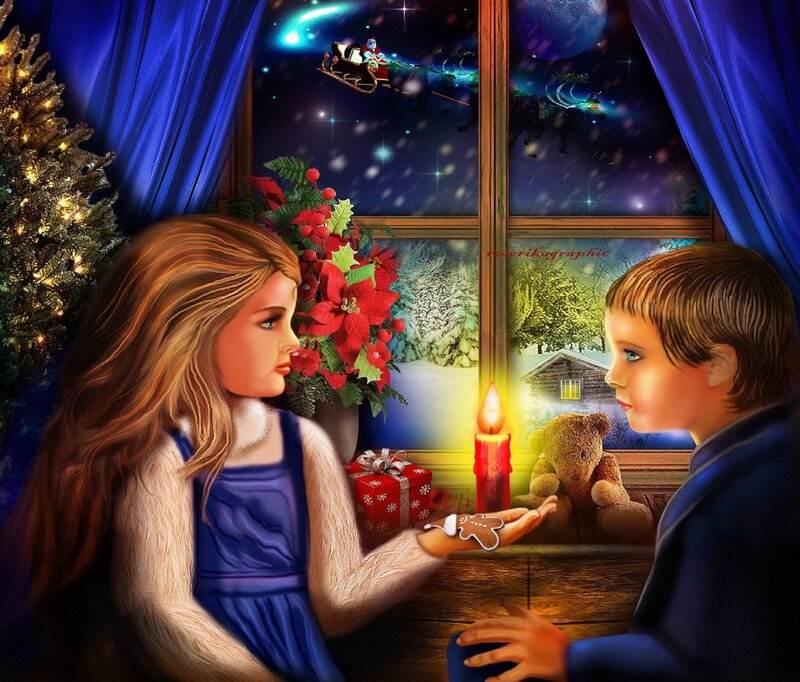 Children Watching Santa