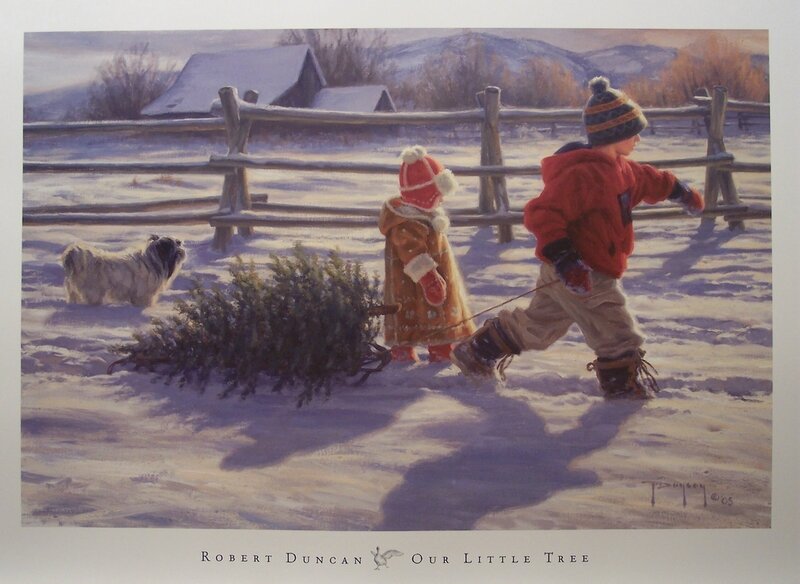 Children with a Christmas tree